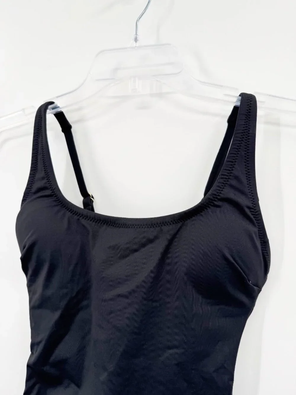 NEW Shade & Shore Shaping Square Neck Medium Coverage Swimsuit - Black - Size XS